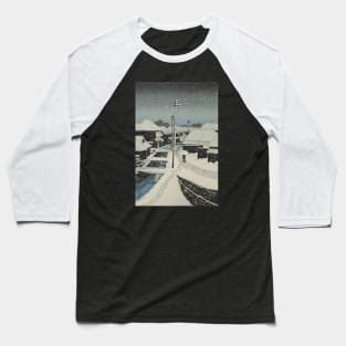 Evening Snow at Terashima Village by Hasui Kawase Baseball T-Shirt